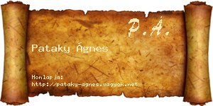 Pataky Ágnes névjegykártya